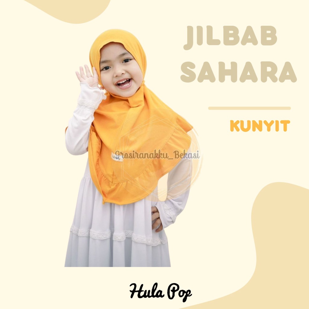 Jilbab Anak Sahara Hullapop Warna Kunyit Size 1-5thn