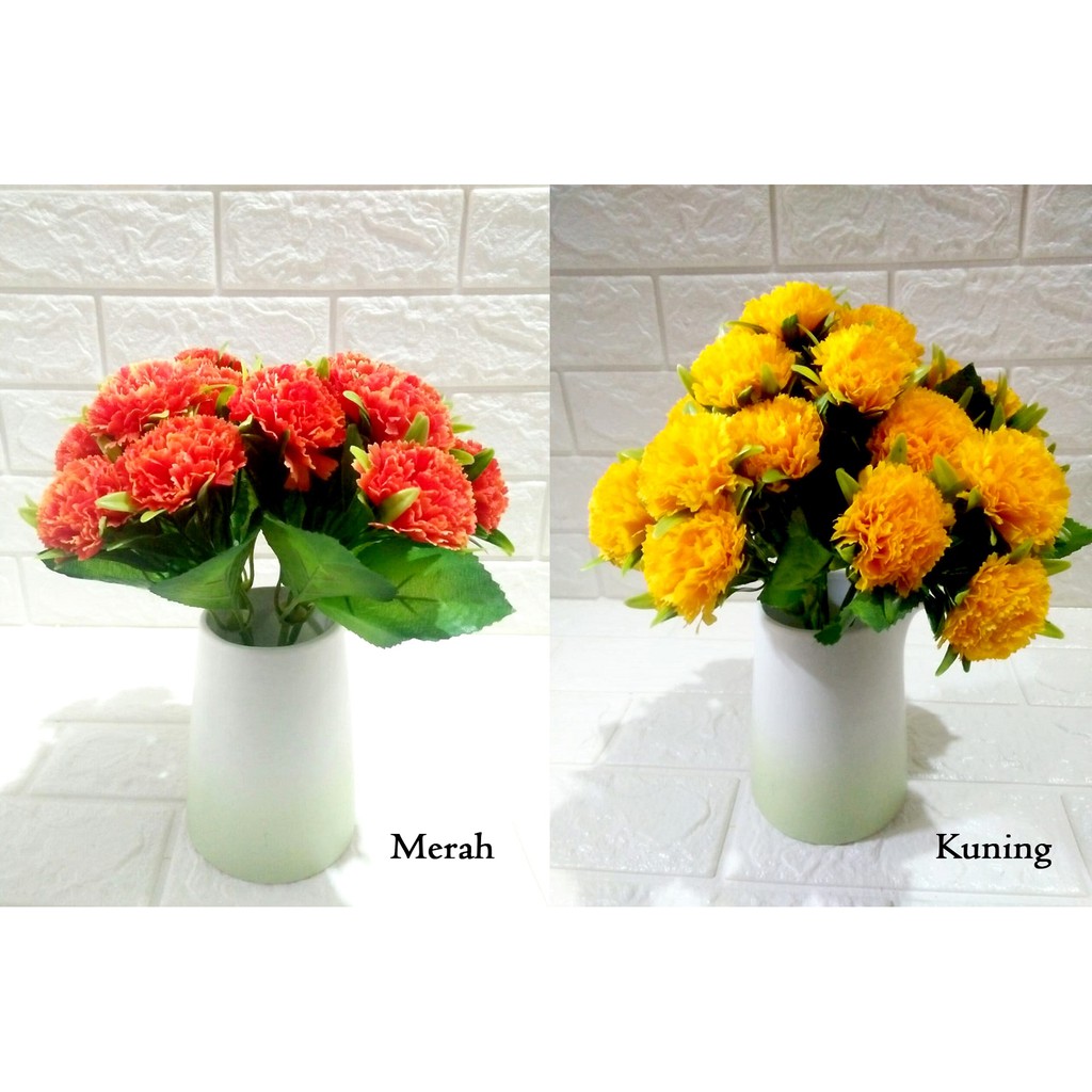 Bunga Hiasan Artificial Motif 11 Tanpa Pot Flower Bahan Plastik Tahan Lama Tidak Mudah Rusak &amp; Kotor