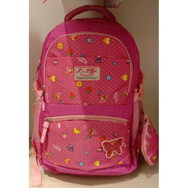 TAS RANSEL ANAK FASHION BAG MERK SILVER GIRL BY ELIZABETH FREE DOMPET KECIL