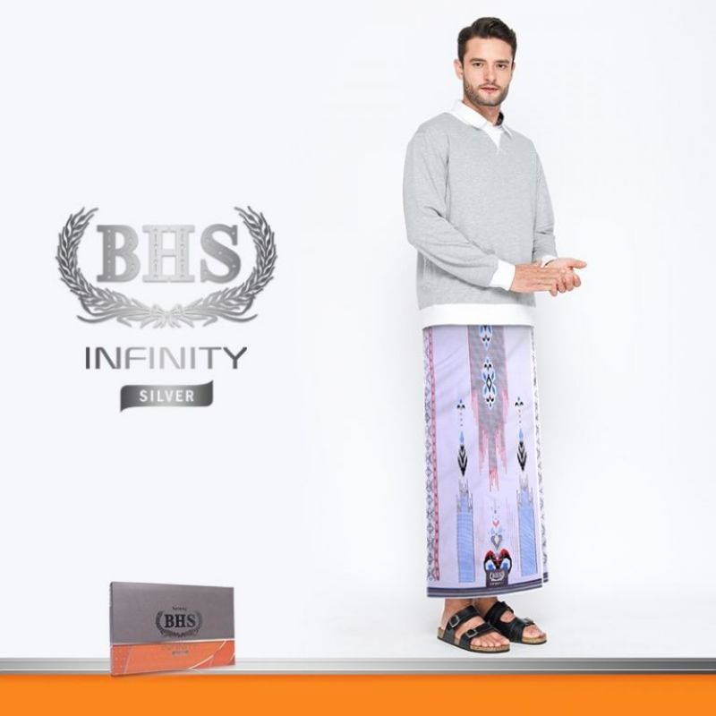 Sarung BHS Infinity Silver Motif PKD Putih
