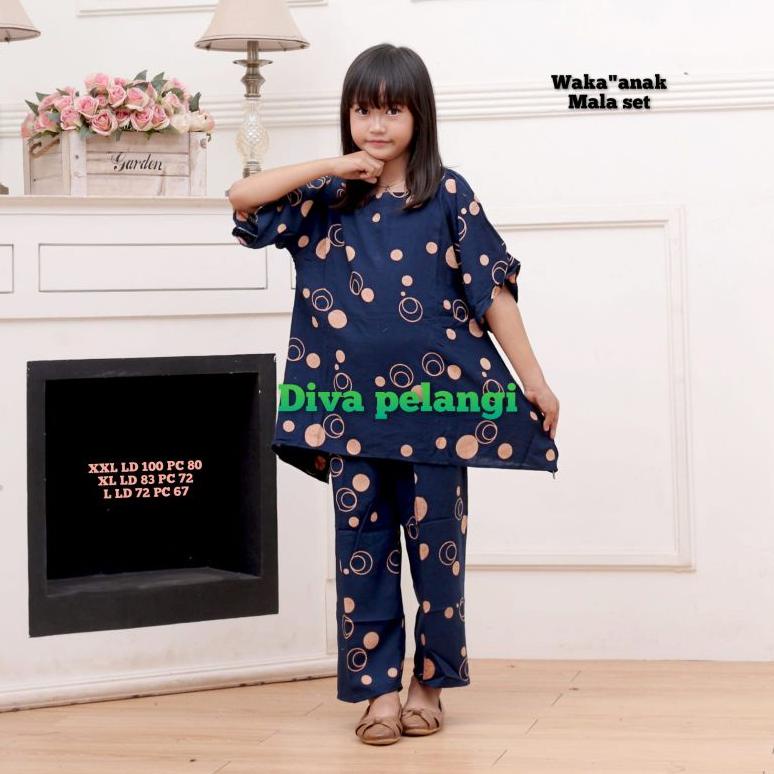 ONE SET ANAK PEREMPUAN / SETELAN ANAK WAKA WAKA / MALA SET / ANAK PEREMPUAN UMUR 5-15thn [SM.27Jn22ˣ