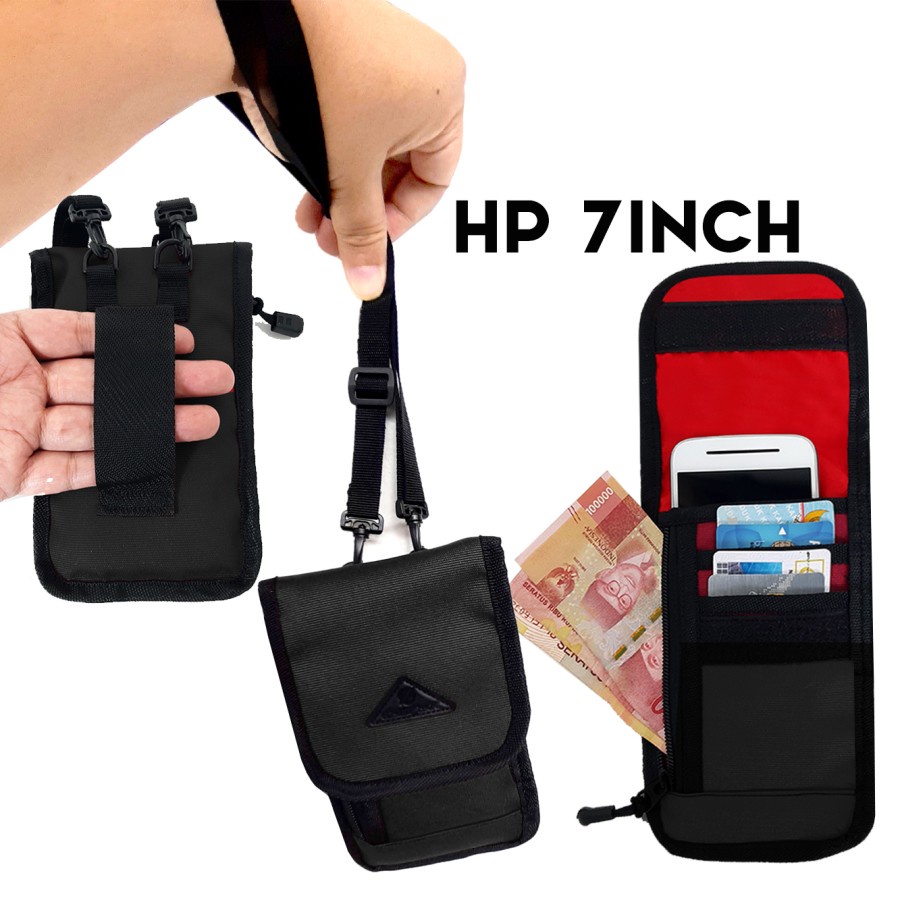 Tas HP Pria 7 inch - Tas Leher HP - Dompet Pria - Tas Gantung Leher