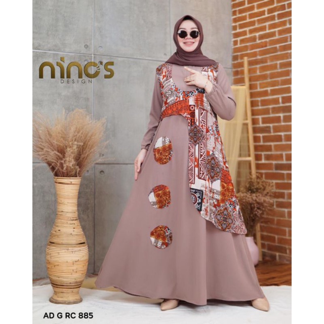 Ready Gamis free outer AD-G-RC- 885 ori by ninos design