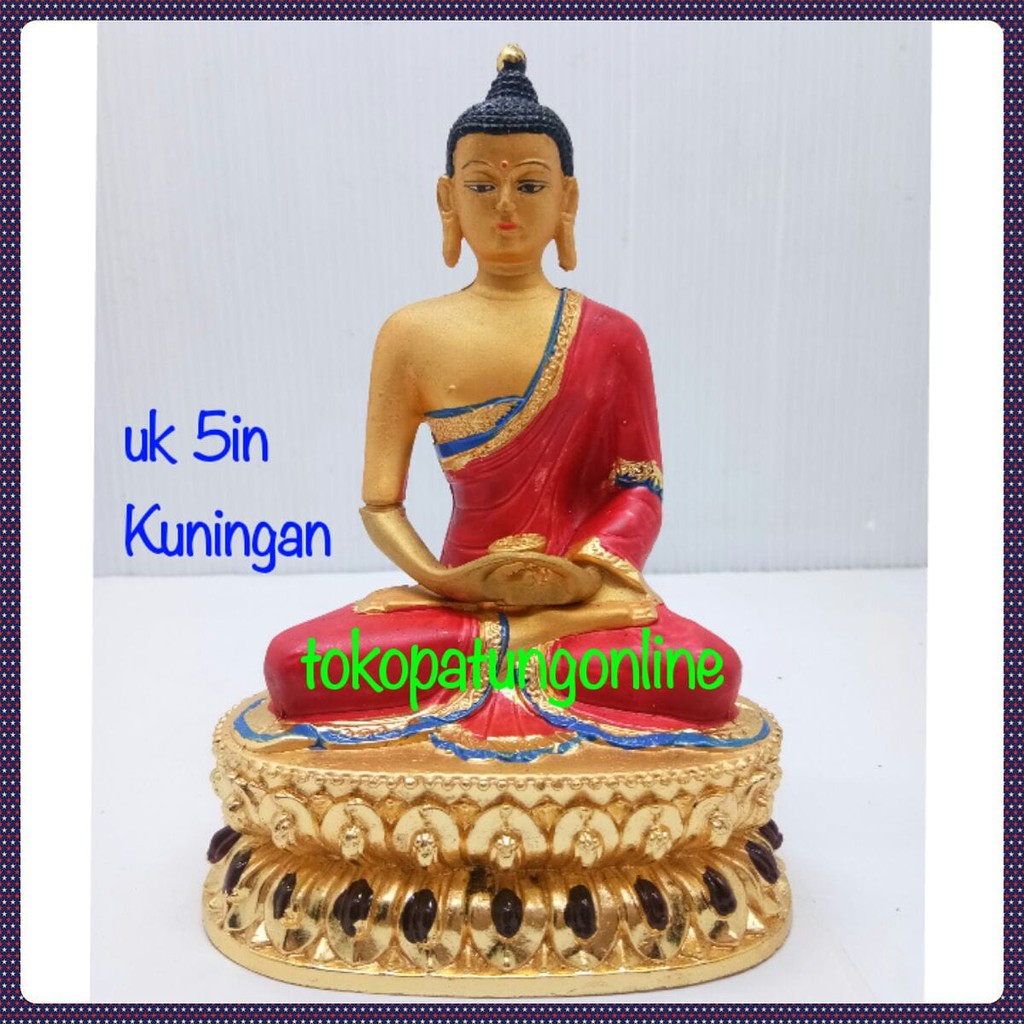 Patung Buddha Amithaba Kuningan Uk 6 in