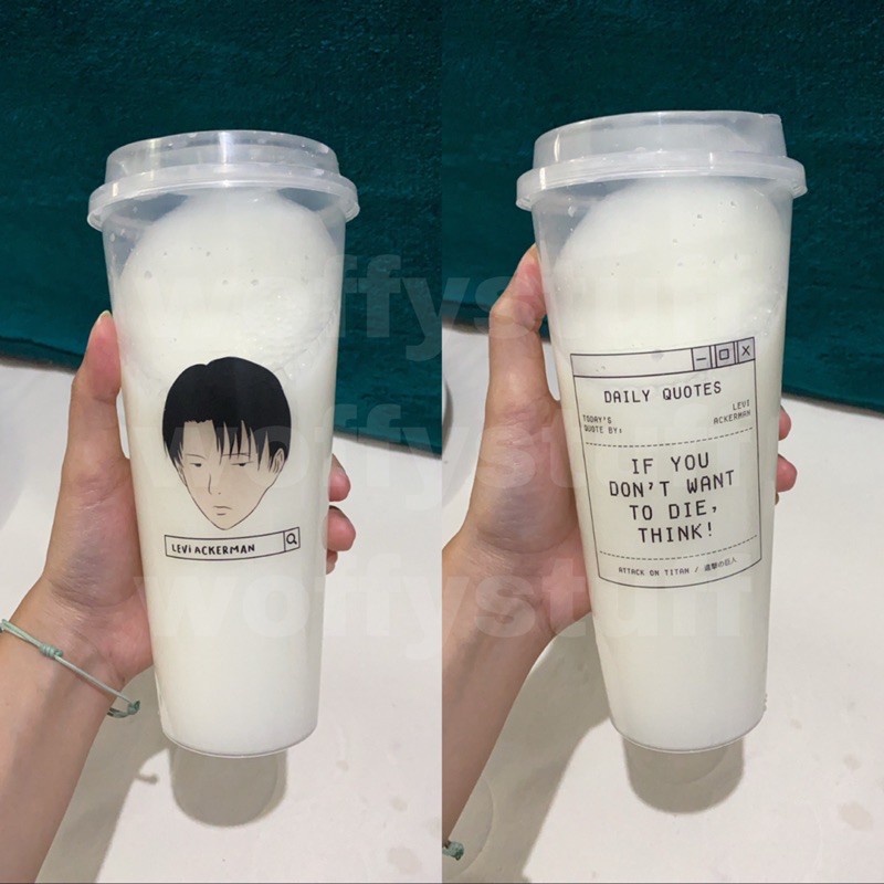 anime reusable cup [ levi ackerman - aot snk / haikyu jujutsu hxh ]