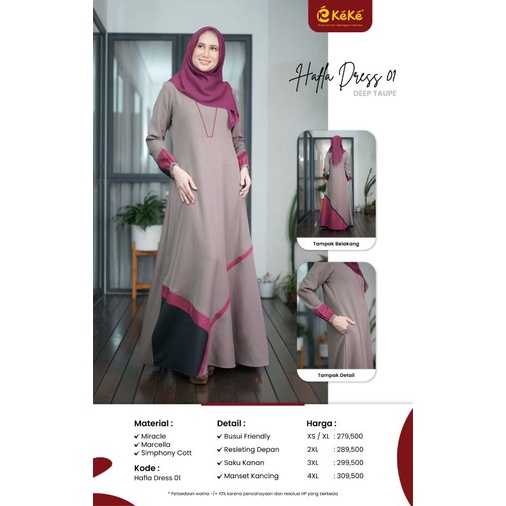 Gamis Premium Haffla Dress 01 by Keke|Gamis Terbaru 2022|Gamis Polos mix Dua Warna|Gamis Jumbo|Gamis