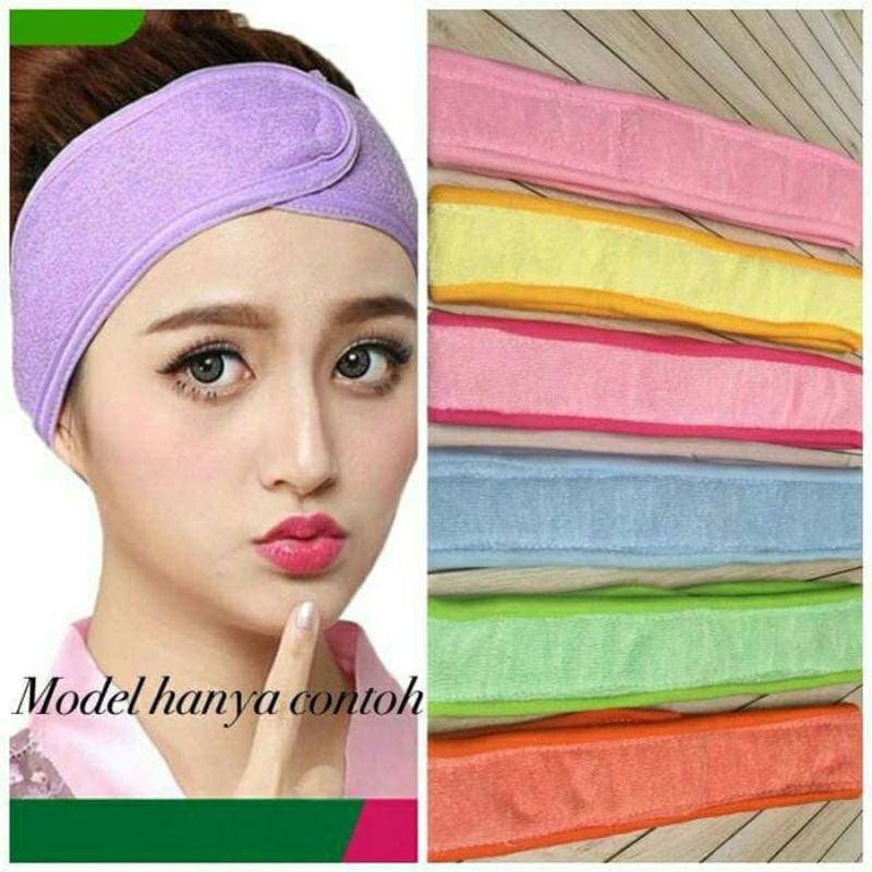 Bandana Facial / Bandana Mandi  Warna Rainbow ( Pink , Hijau , Kuning , Biru )