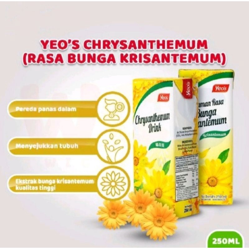 

YEO'S CHRYSANTHEMUM MINUMAH TEH RASA BUNGA 250ML - YEOS KOTAK