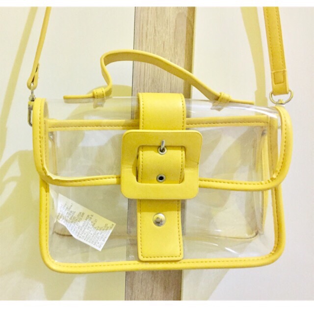Tas Sling bag Transparan Miniso Kuning