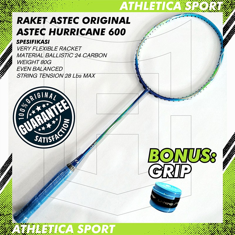 RAKET BADMINTON ASTEC HURRICANE 600 ORIGINAL BLUE