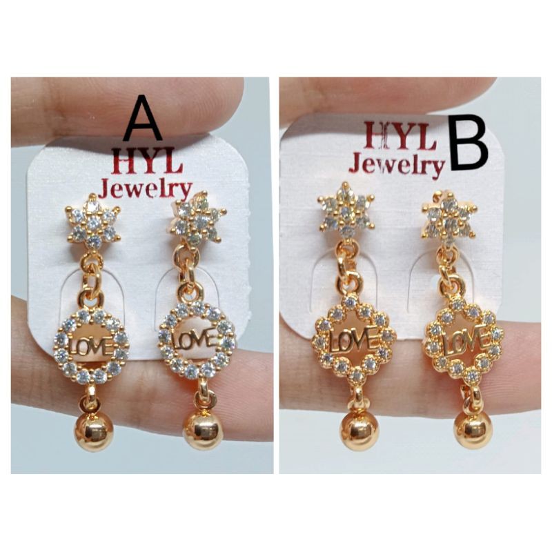 RL151. Anting xuping wanita lapis emas dgn mata zircon