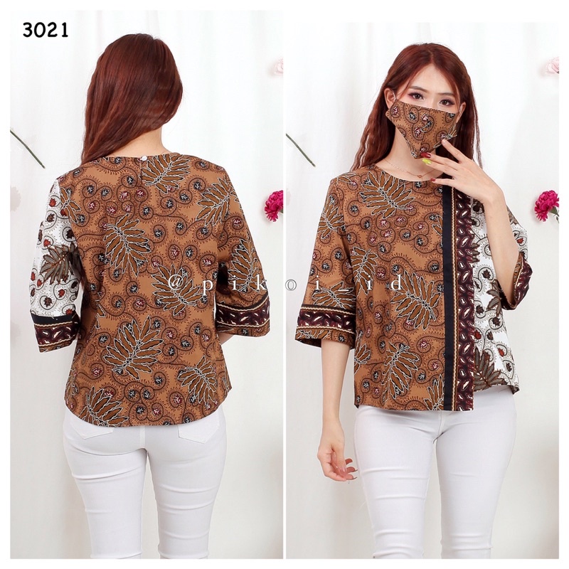 Baju batik cewek / batik modern / blouse batik / baju batik wanita kekinian / batik kantoran 262