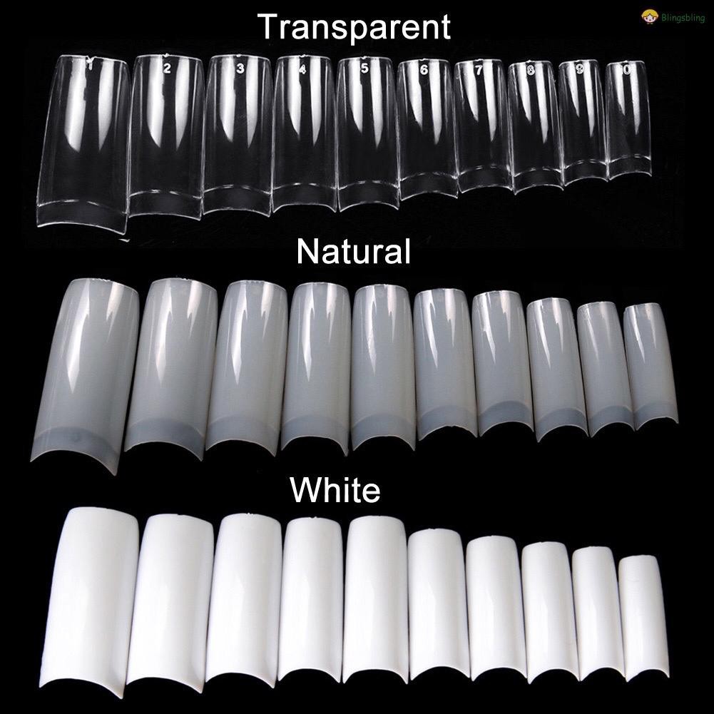 100pcs kuku Palsu fake nails kupal coffin short oval long oval halftip 100pcs Transparan Natural