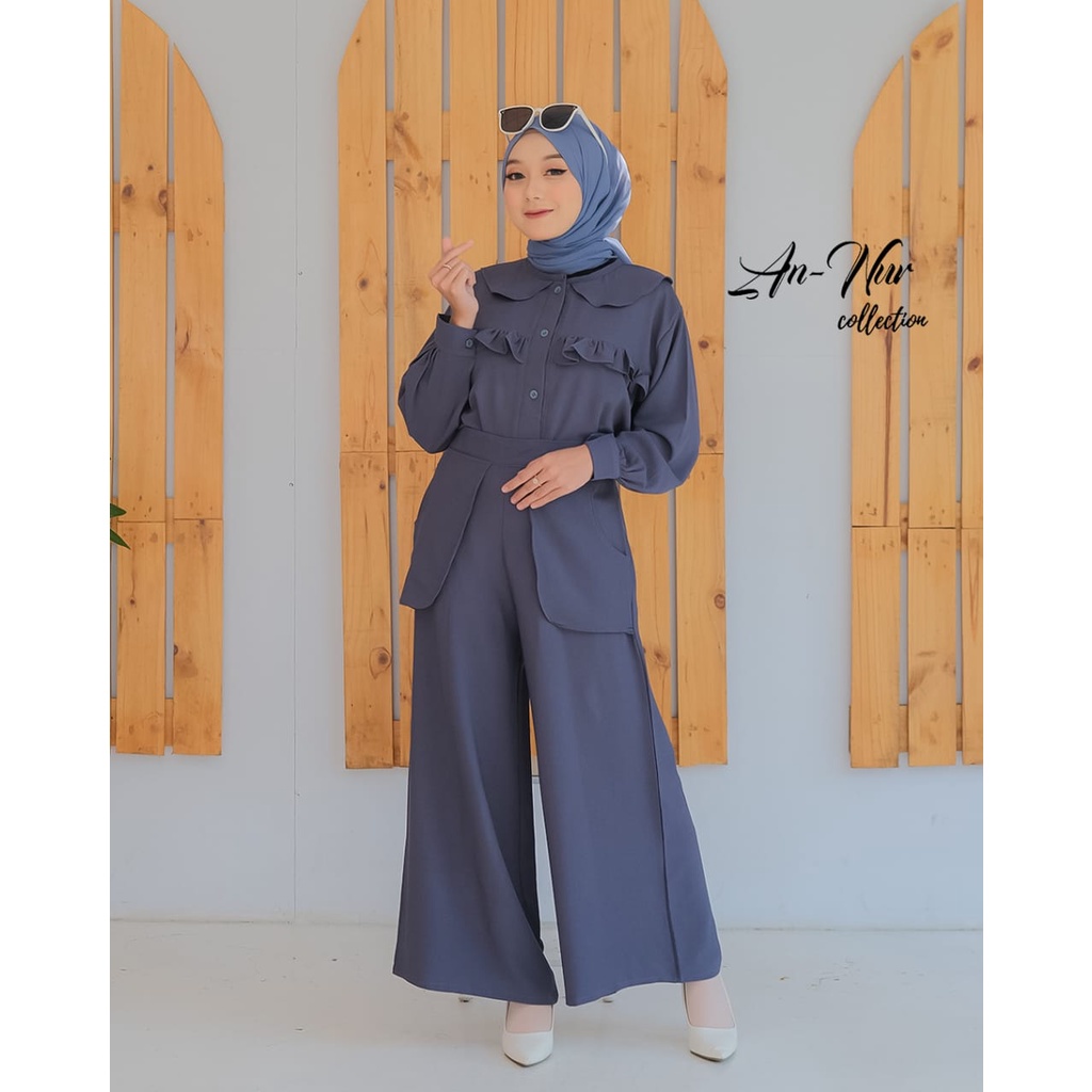 ATASAN SET CELANA KULOT ANNUR MODEL LUNA DAN CANDY ONESET LUCU TRENDY OOTD RETRO VINTAGE