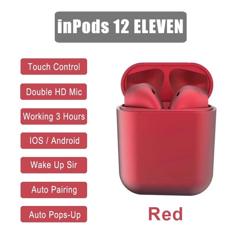 Inpods 12 Eleven Pro Metal Bluetooth / Wireless Earbuds  Inpods 12 Macaron Eleven Pro