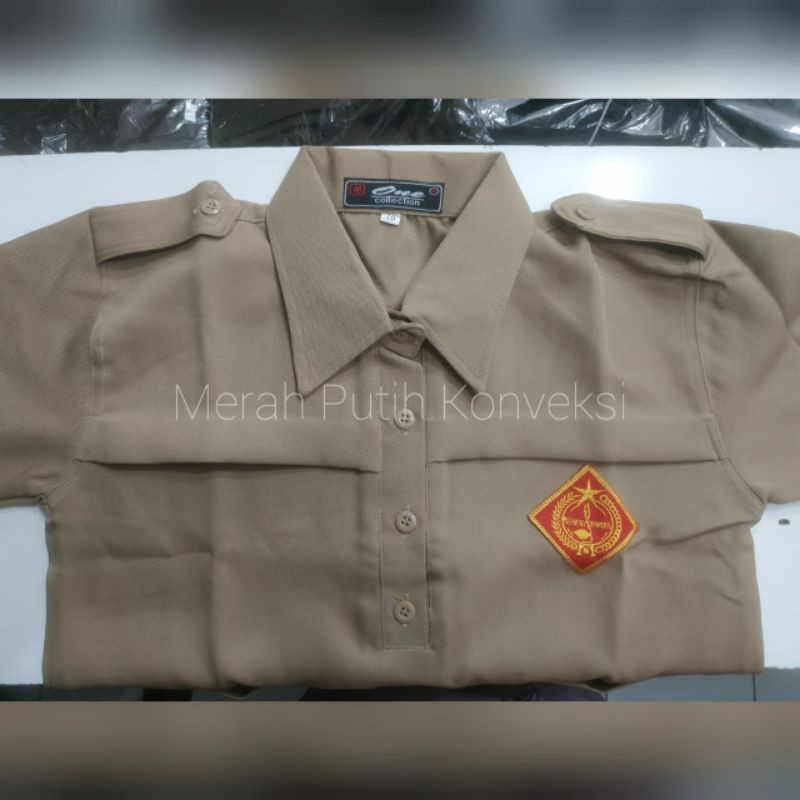 Baju Pramuka Siaga Pakai Bis Putra &amp; Putri Bahan Rapilo Lengan Pendek &amp; Panjang