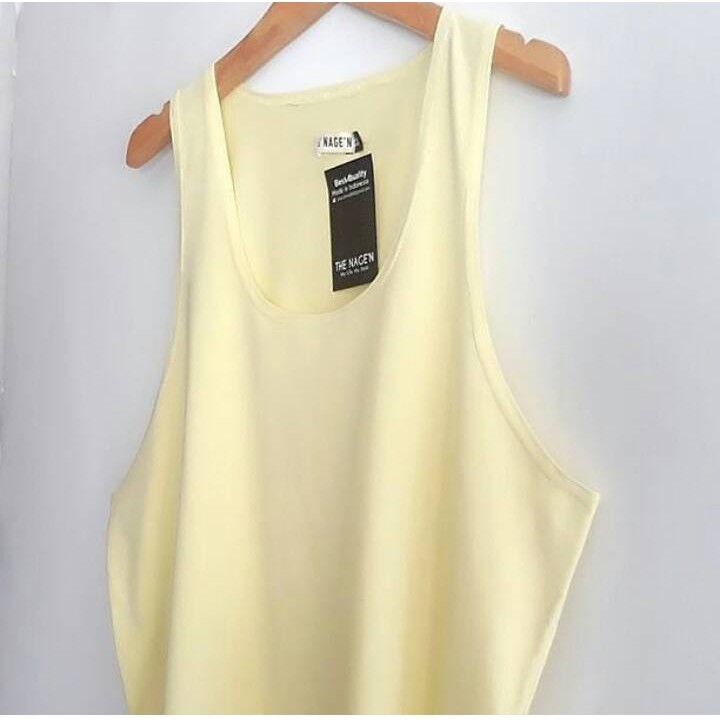 Kaos Singlet Kuning Polos pria  Baju distro Tankstop Summer