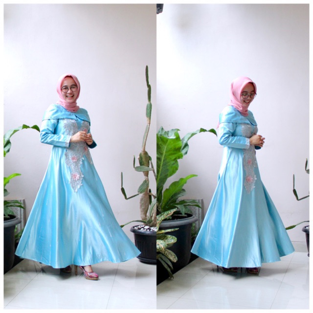 maxi dress cinderella/ / baju pesta/ baju kondangan/ dres mewah / dress satin/ gamis pesta