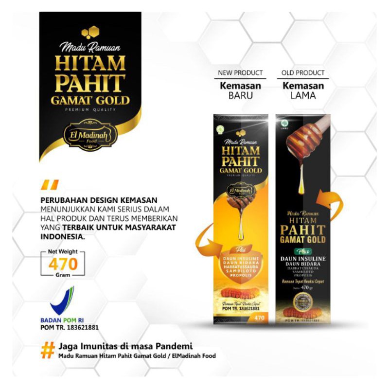 Madu Hitam Pahit Gamat Gold Plus Insulin Original