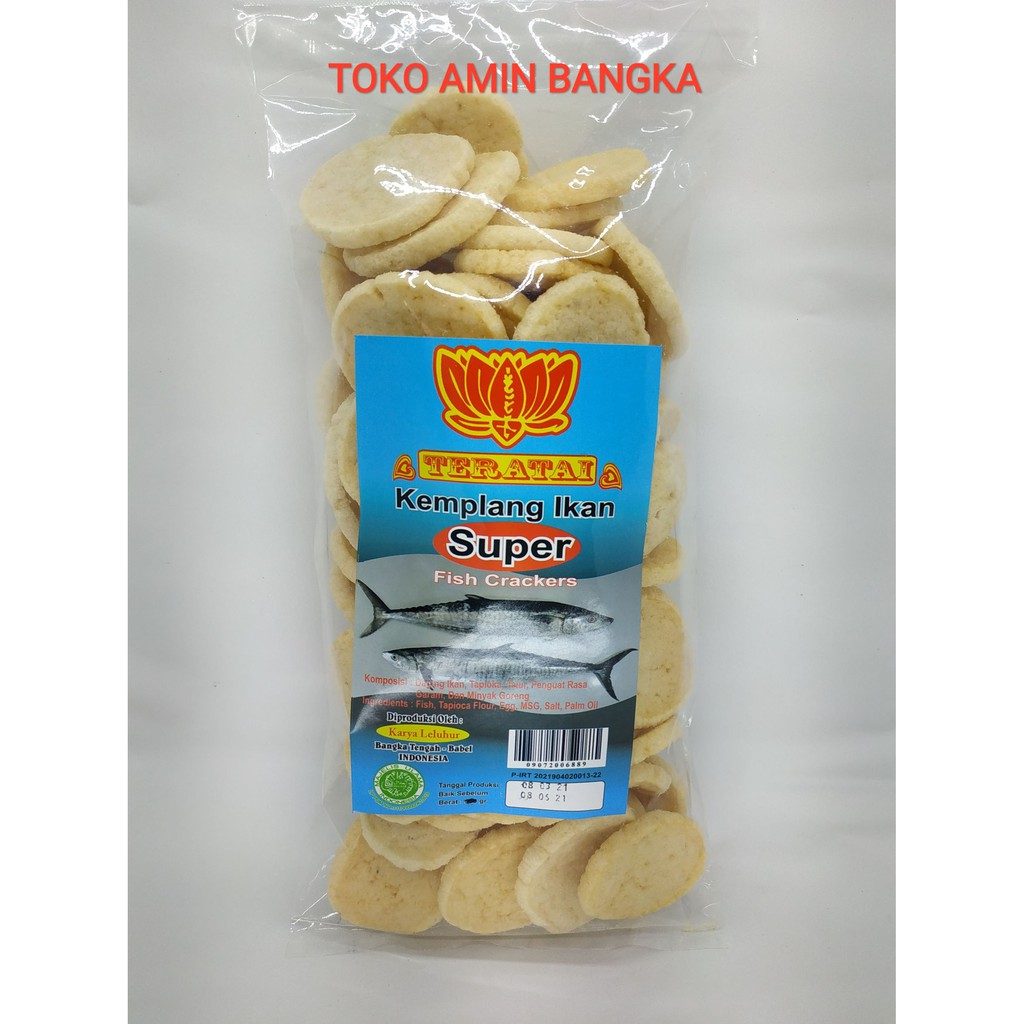 

KERUPUK KEMPELANG IKAN SUPER KHAS BANGKA CAP TERATAI /SNACK/CEMILAN