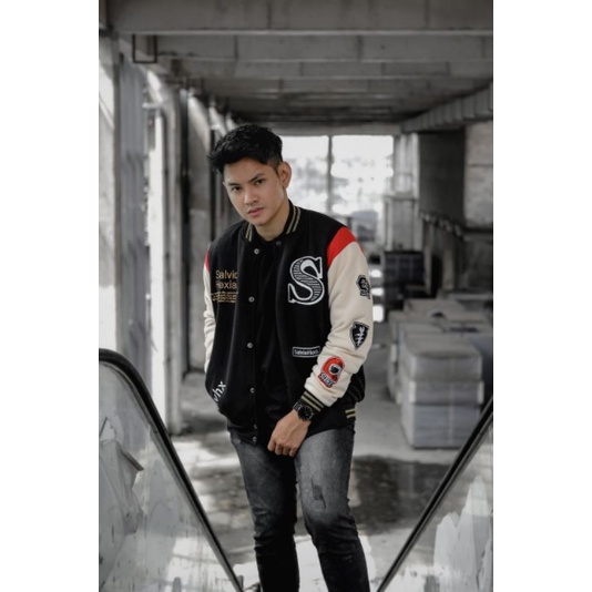 Jaket varsity vintage unisex logo full bordir ~ jaket baseball