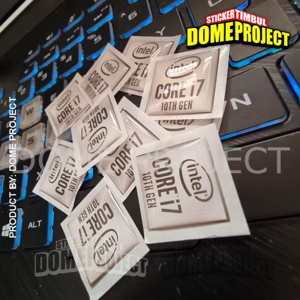 STIKER INTEL i7 GEN 10TH EMBLEM STIKER RESIN LENTUR WATERPROOF SATUAN