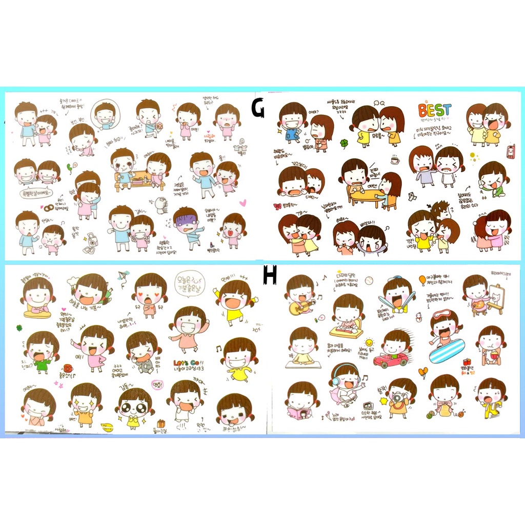 Stiker Sticker Setiker Mini Lucu Mungil Emotikon Emoticon Motif Korea Korean Vintage Untuk Tempelan Buku kertas Case Casing Chasing HP Handphone Vintage Toples Gelas Buku Diary Unik Murah