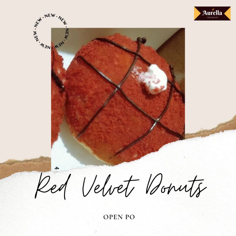 

Donat Susu Donat Bomboloni PREMIUM REDVELVET LEMBUT isi 3pcs per pack