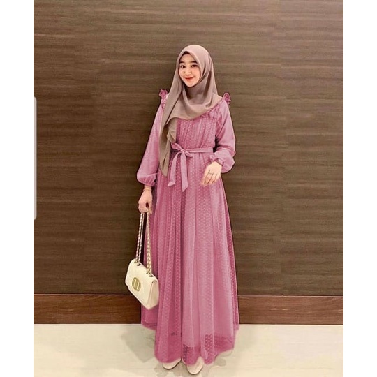 PCS MAXY TILE MELANI FASHION BUSANA PAKAIAN WANITA DRESS GAMIS MAXI ED