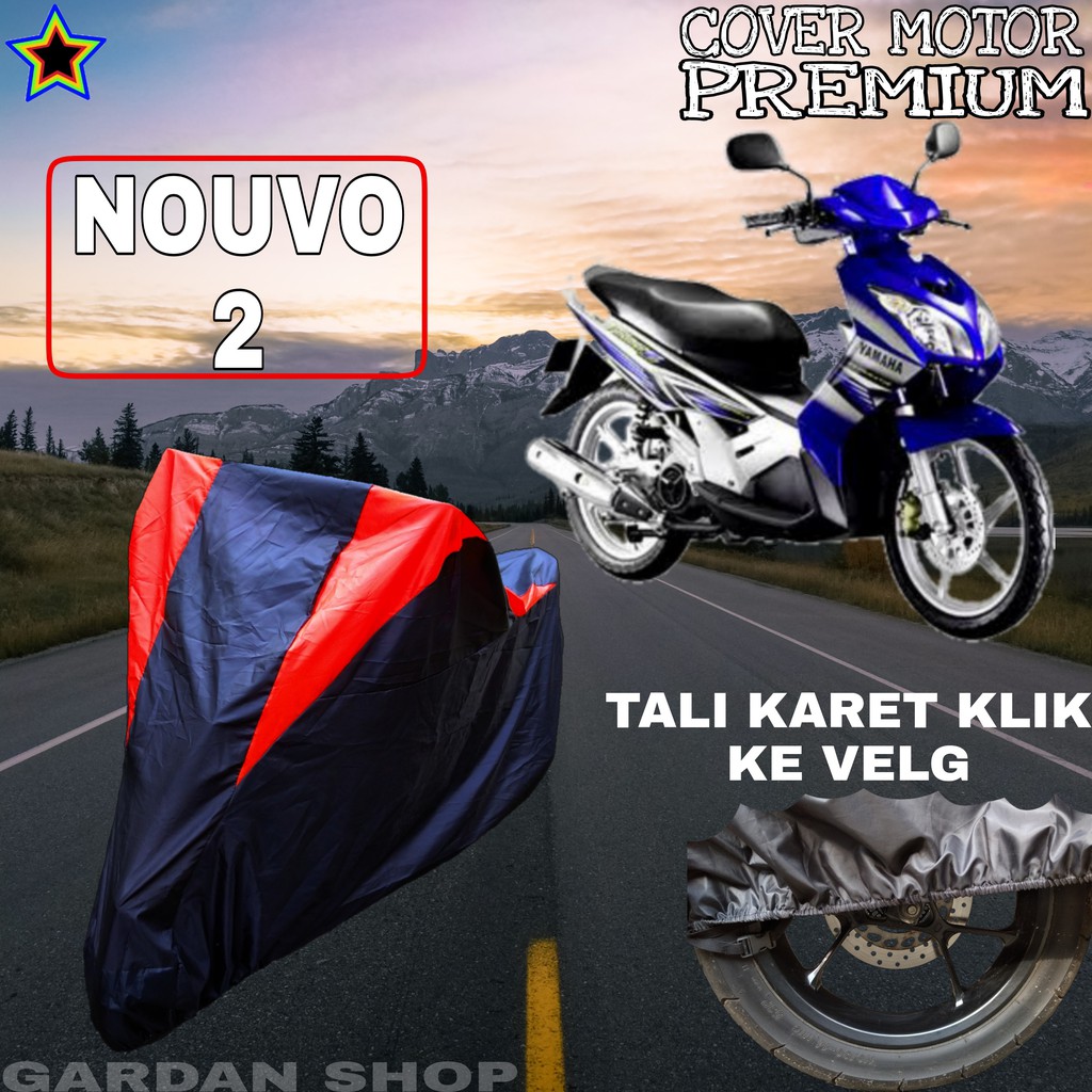 Sarung Motor NOUVO 2 Hitam MERAH Body Cover Penutup Pelindung Motor Nouvo PREMIUM