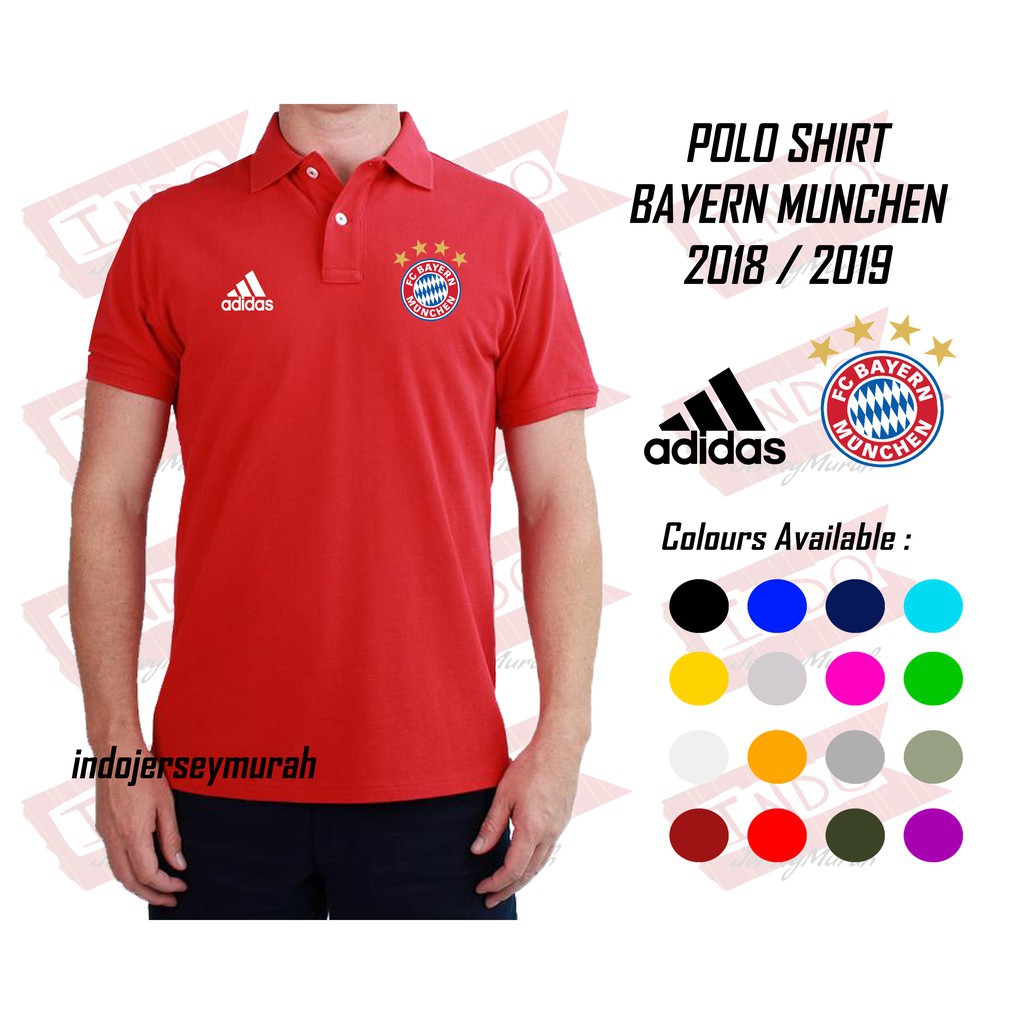 POLO SHIRT BAYERN MUNCHEN HAL Kaos Polo Klub Polo Klub Kaos Cowok Olahraga KY