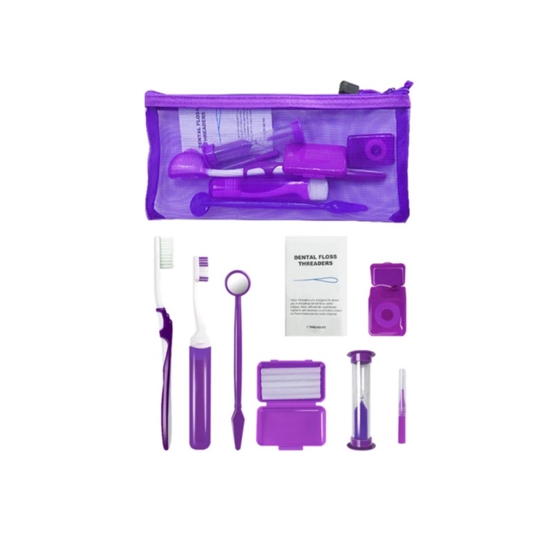 Orthodontic kit dental ortho kit cleaning set travel travelling jaring paket sikat gigi behel kawat gigi lengkap orthokit