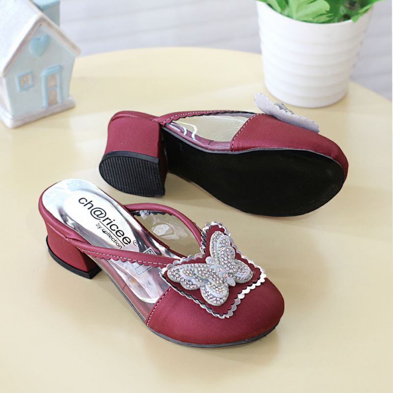 sandal anak perempuan hak tahu motif kupu kupu