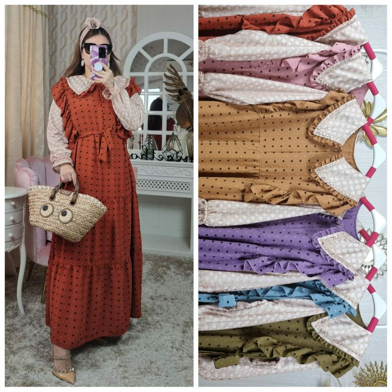 Gamis Uragiri Love Two Tone Meijiwang || Gamis Rubi Love Two Tone Meijiwang || Gamis Meijiewang || G