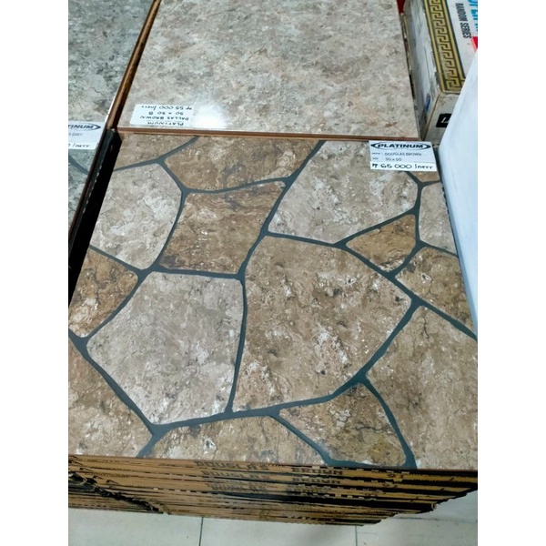 keramik lantai motif batu platinum douglas brown / grey 50x50 kw1