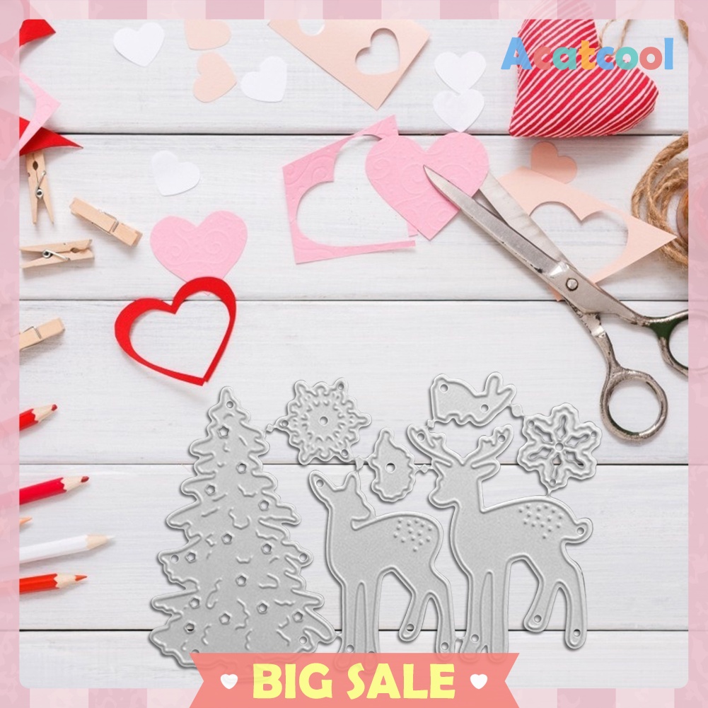 Christmas Tree Elk Cut Die DIY Scrapbooking Embossing Paper Card Stencils