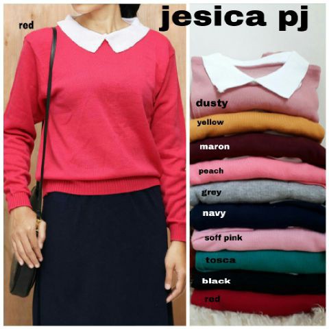 Q- JESIKA WK/ BLOUSE RAJUT LENGAN PANJANG