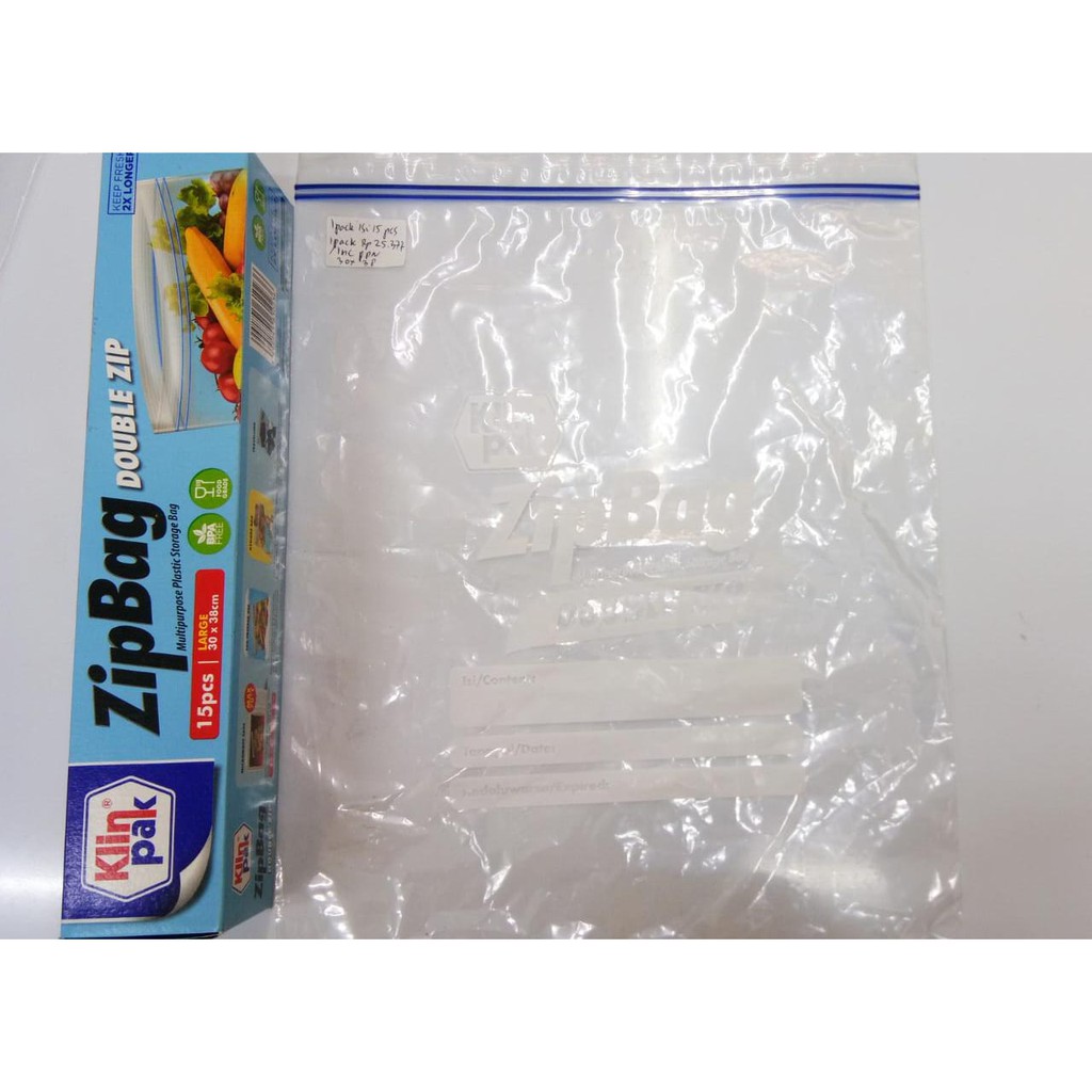 KLINPAK ZIPBAG DOUBLE ZIP LARGE 30 x 38 ISI 15 HARGA PROMO ZIPBAG