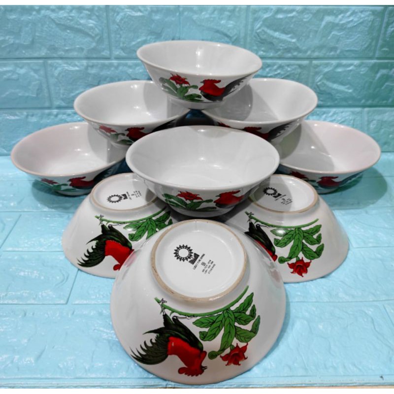 Mangkuk / piring ayam jago 1 lusin