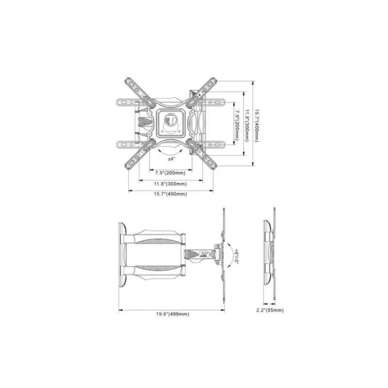 BRACKET TV SWIVEL 55 INCH NORTH BAYOU / LOOKTECH