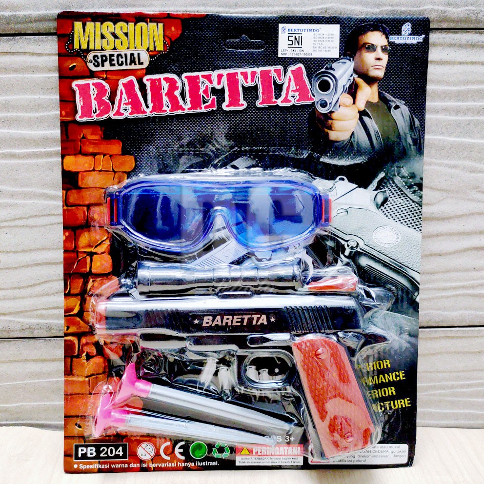 Baretta Mission Special Mainan Tembak Kacamata Police Weapon Toys