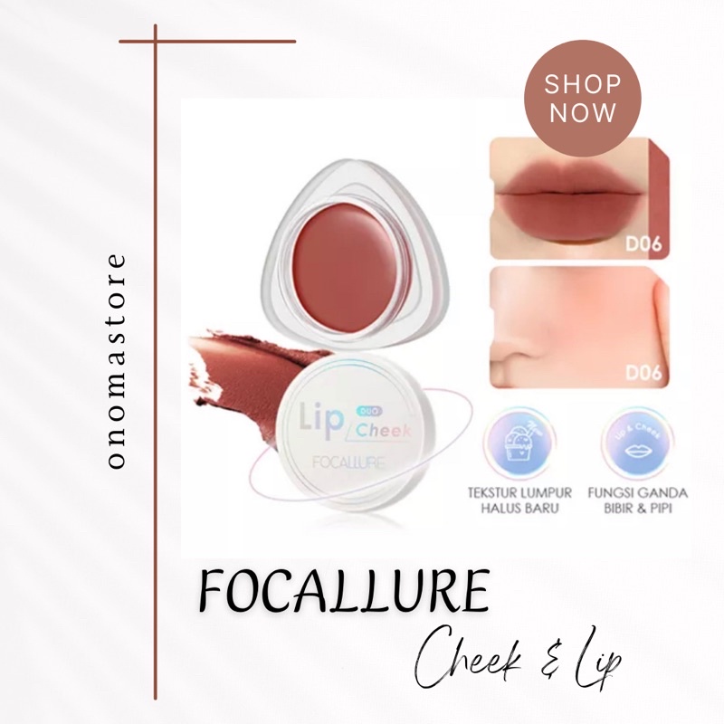 [BEST SELLER] FOCALLURE Velvet hazy Matte cheek & Lip Mud lip clay Dual-use terbaru