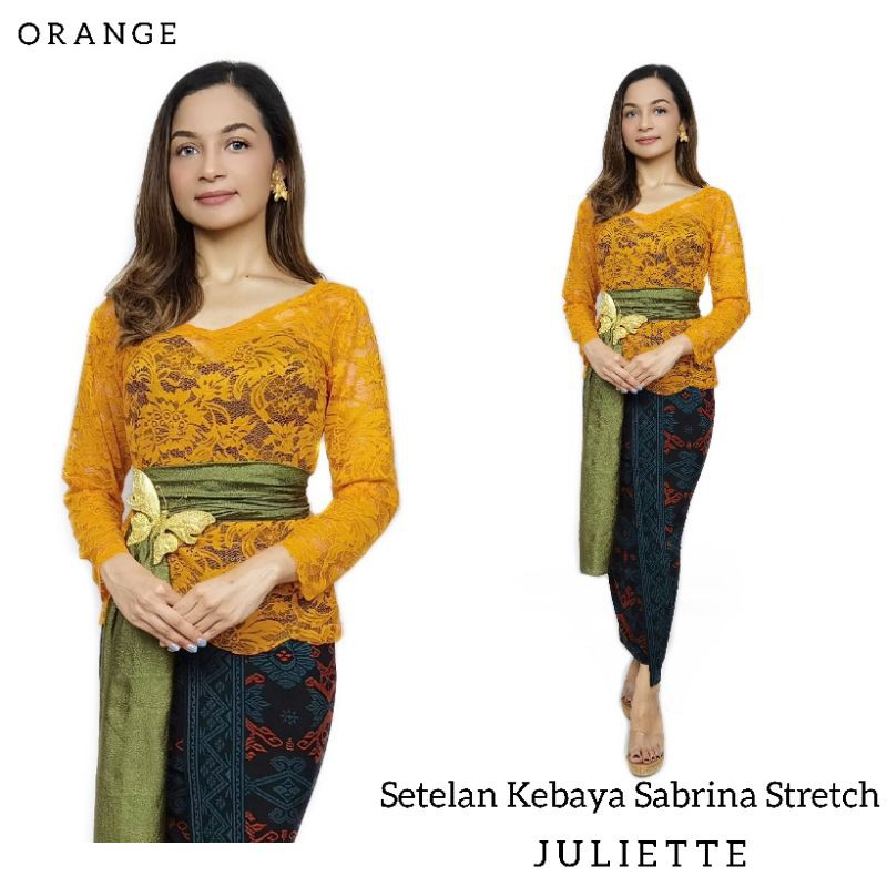 Setelan Kebaya Bali Lengan Panjang Sabrina Stretch Juliette