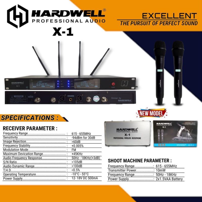 Mic Wireless Hardwell X1 Original Handheld Hardwell X-1