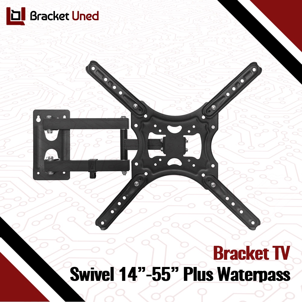 Bracket Swivel TV LED LCD Plasma 14 - 55 Inch Braket Lengan Plus Waterpass