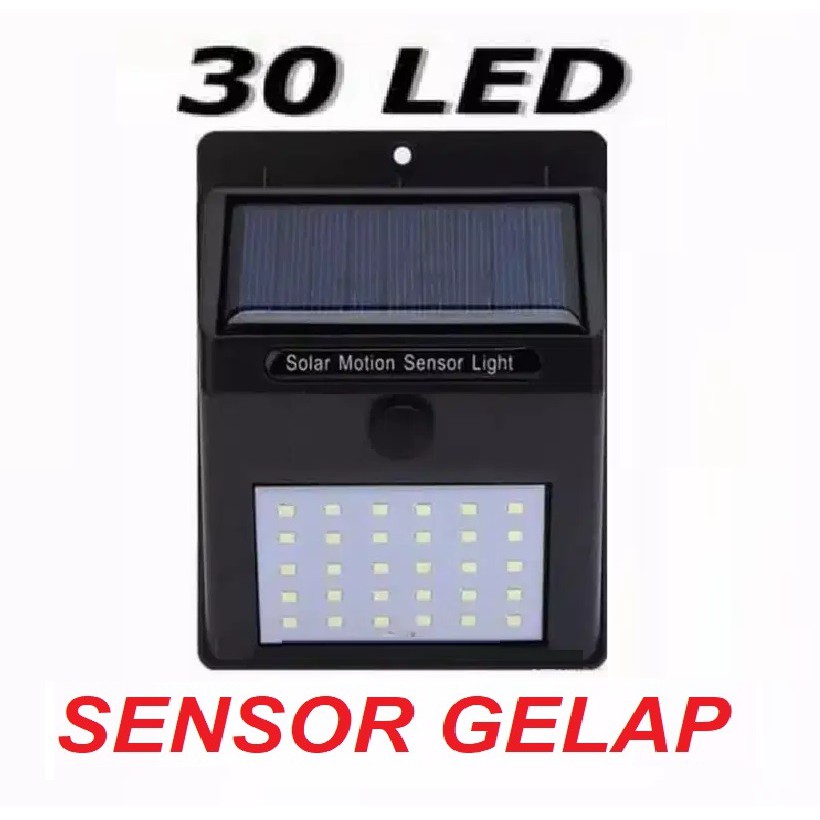 LAMPU SOLAR 30 LED = 5 WATT TENAGA SURYA - SENSOR GELAP WATERPROOF