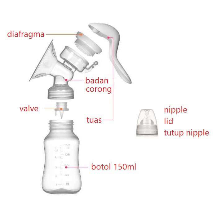 Zimeitu Manual Breastpump Pompa ASI Murah