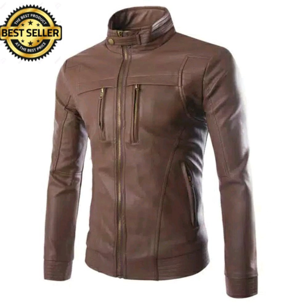 TERLARIS Jaket Pria Semi Kulit Asli Sintetis Jaket Kantor Motor Anti Air Terbaru Murah Jaket Keren