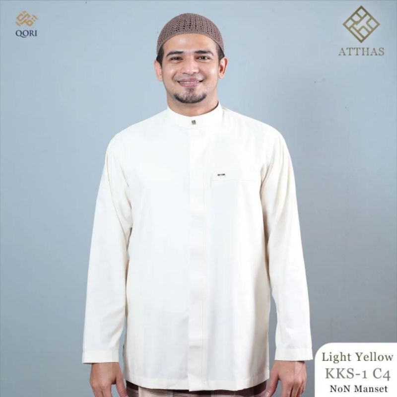 QORI APPAREL BAJU KOKO QORI KERAH GAMIS LENGAN PANJANG (KKS-1)