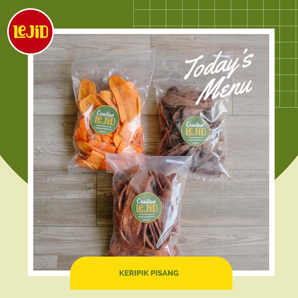 

KERIPIK PISANG 250GR / CEMILAN ENAK / JAJANAN / COKLAT / BALADO / ORIGINAL ASIN / MANIS / MILO